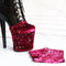 Protections rouges avec étoiles velours de chaussures de Pole Dance