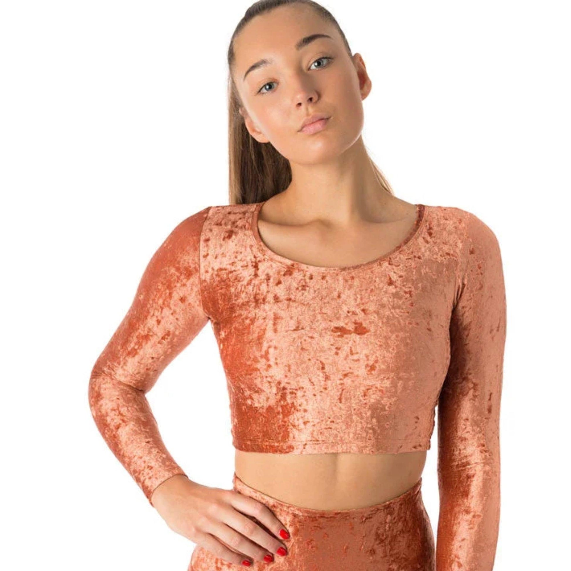 Crop Top velours de la marque DragonFly bronze