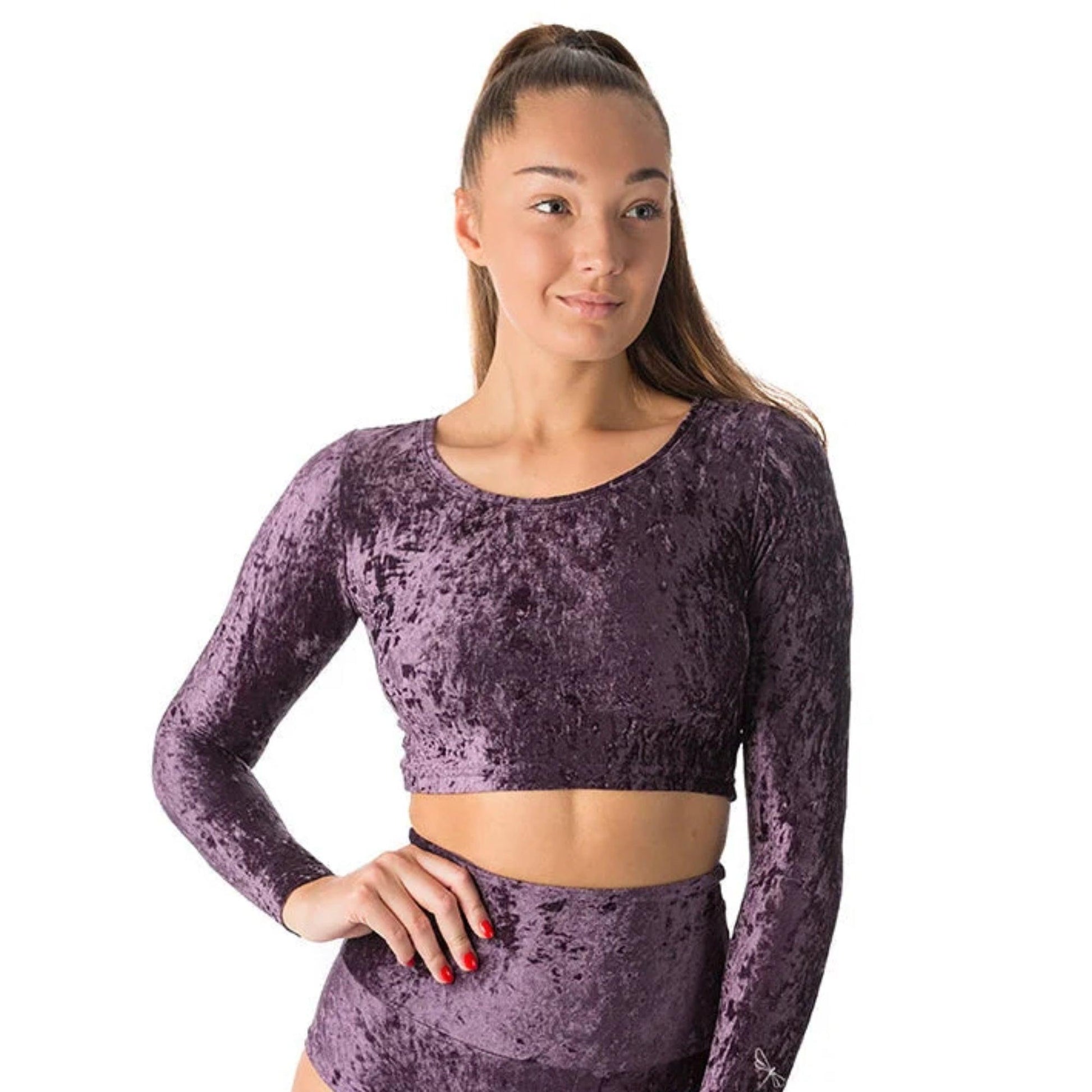 Crop Top velours de la marque DragonFly violet