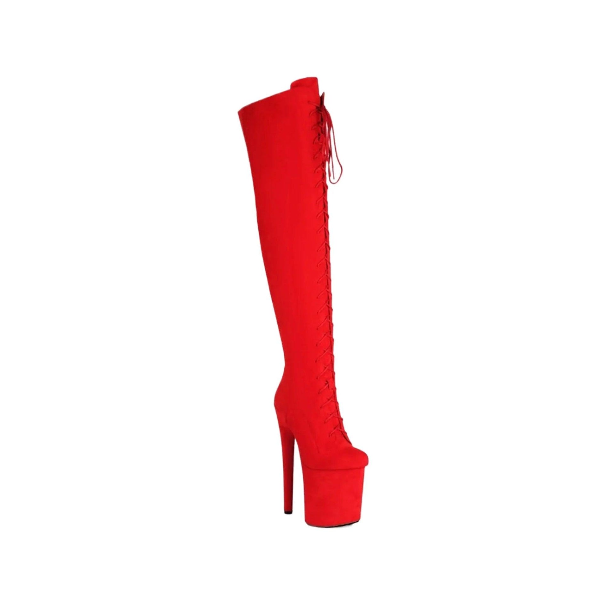 Cuissardes de Pole Dance Rouge avec des lacets