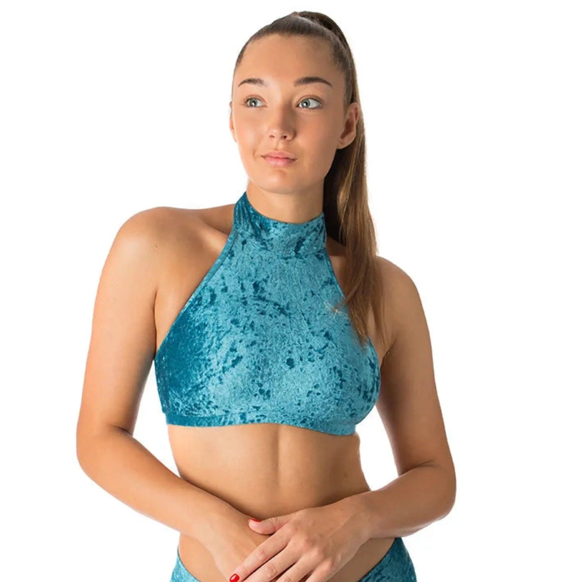 Brassière velours de la marque DragonFly turquoise