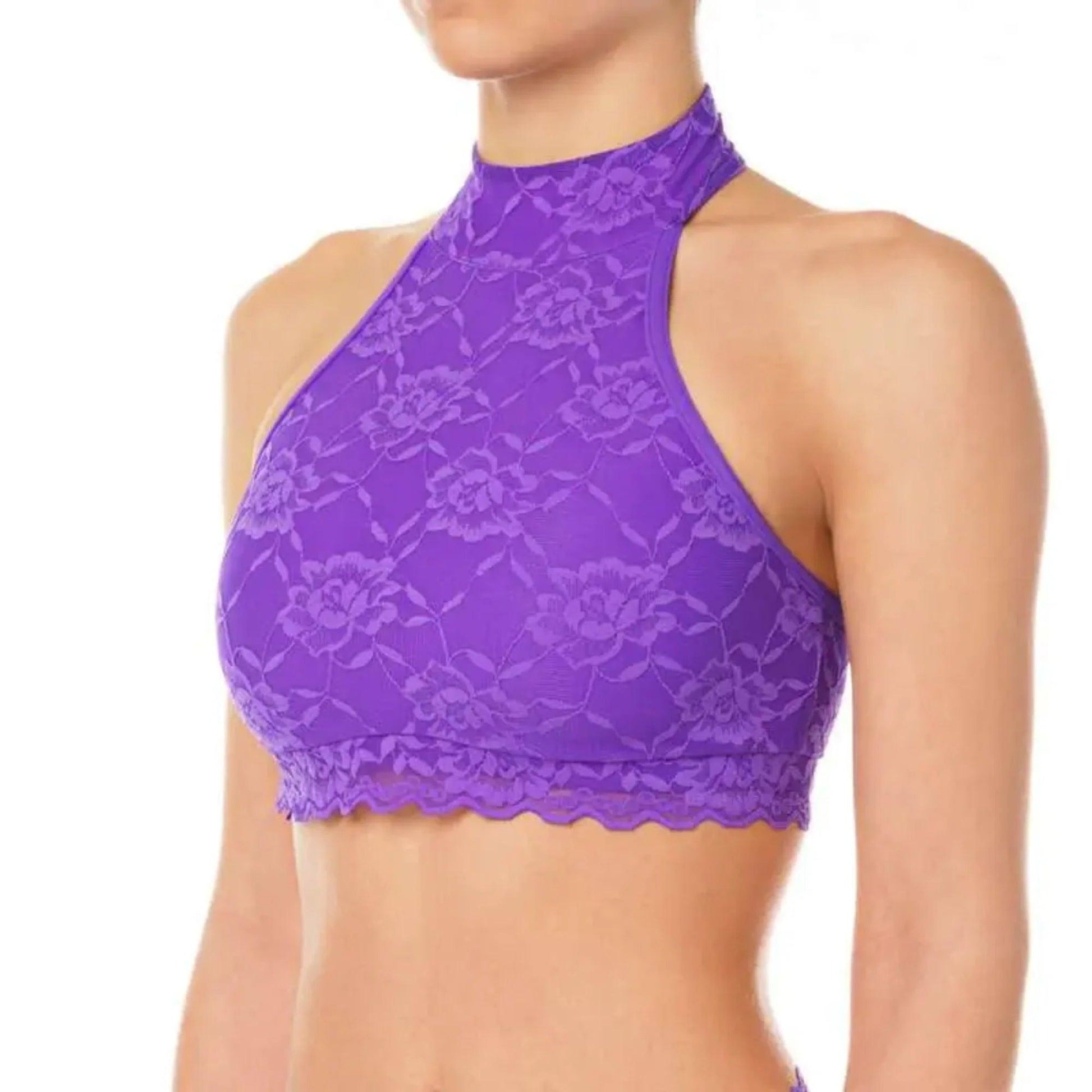 Brassière dentelle de la marque DragonFly violet vu de côté