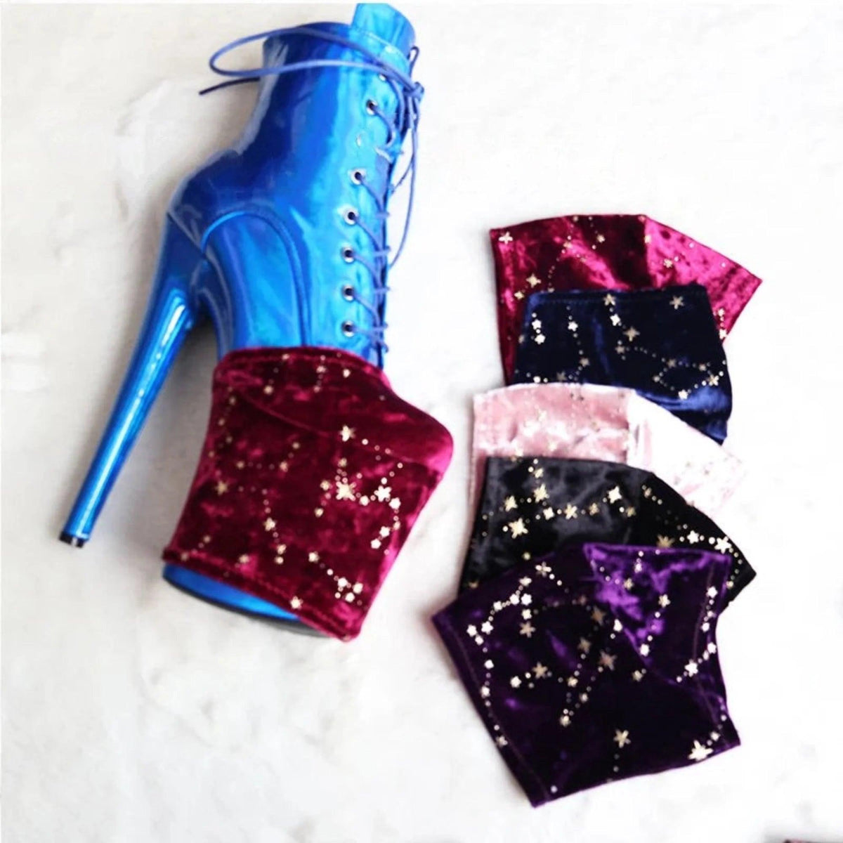 Différentes couleurs de Protections en velours de chaussures de Pole Dance