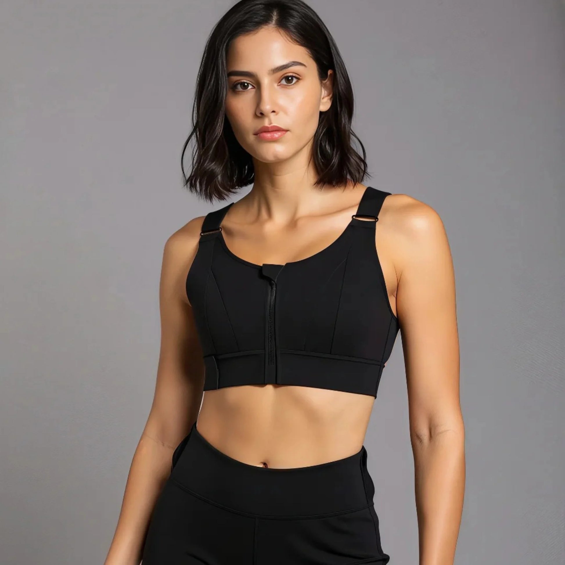 Femme portant une brassière de Pole Dance noire