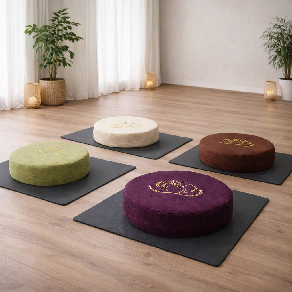 4 coussins de yoga et de méditation de diamètre 40cm, d'épaisseur 6cm