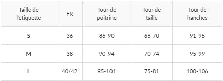 Guide des tailles pour l'ensemble sexy snake de la marque pole dance chic Image